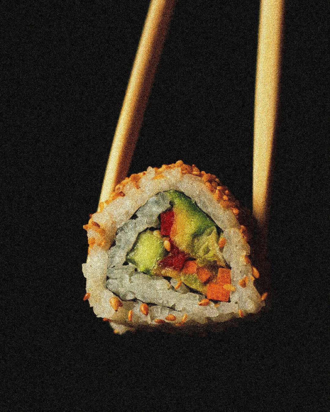 Prato de sushi bem montado