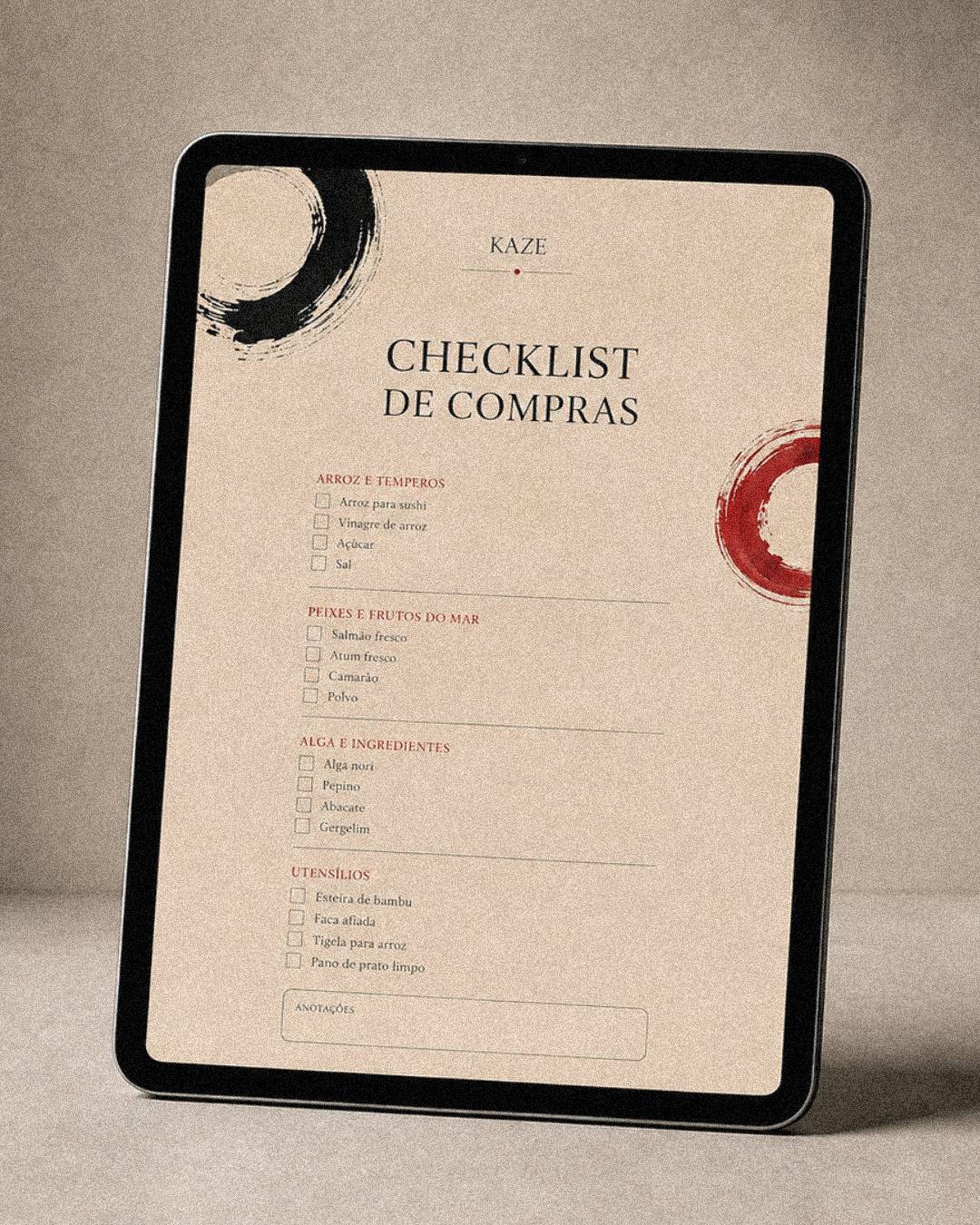 Mockup do checklist de compras